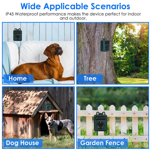 1Pc Anti-barking Device 49.2Feet Sensing Ultrasonic Bark Deterrent With 4 Frequency Levels 4 Sensitivity Levels Indoor Outdoor Dog Bark Control